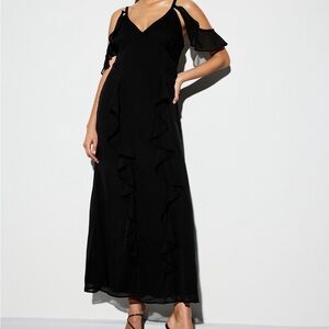 The Occasion by Old Navy Off-Shoulder Ruffle Chiffon Maxi Dress Size 2 NWT